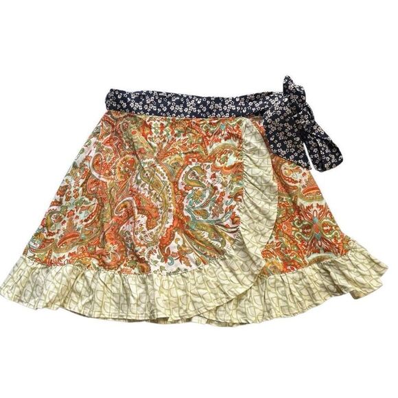 Urban outfitters Toni floral wrap mini skirt small paisley multi print - Picture 3 of 10